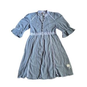Free people sheer lace light blue dress